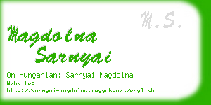 magdolna sarnyai business card